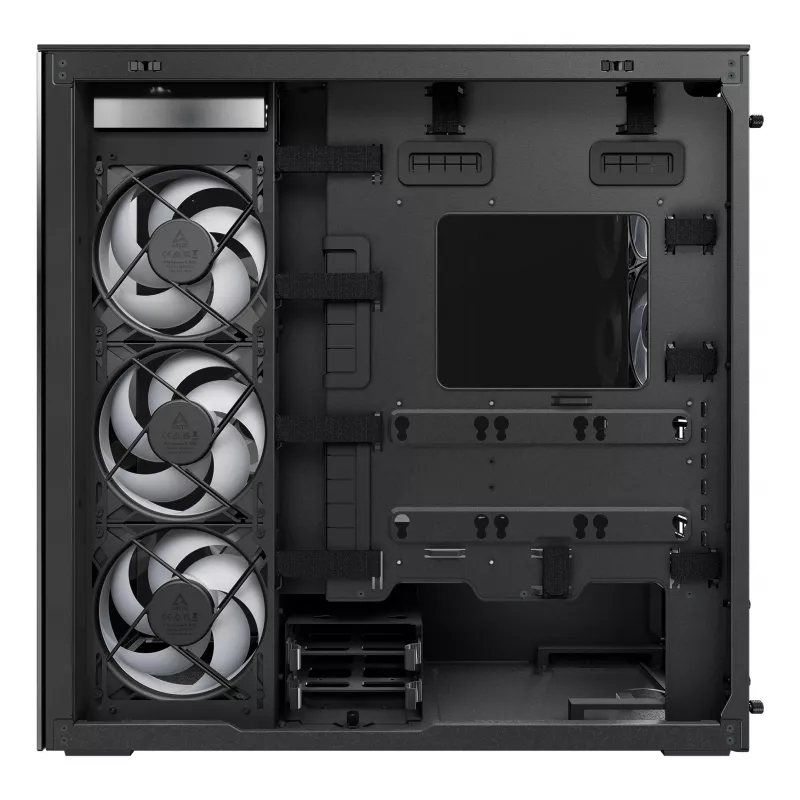 ARCTIC Xtender VG (Mirror Black) Premium E-ATX PC-Gehäuse mit vertikaler GPU-Halterung