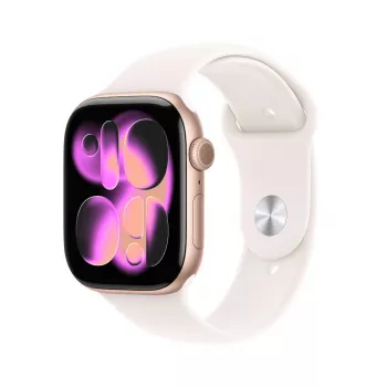 Smartwatch Apple Watch Series 11 GPS + Cellular 46mm Roségold Aluminiumgehäuse Light Blush Sportband M/L