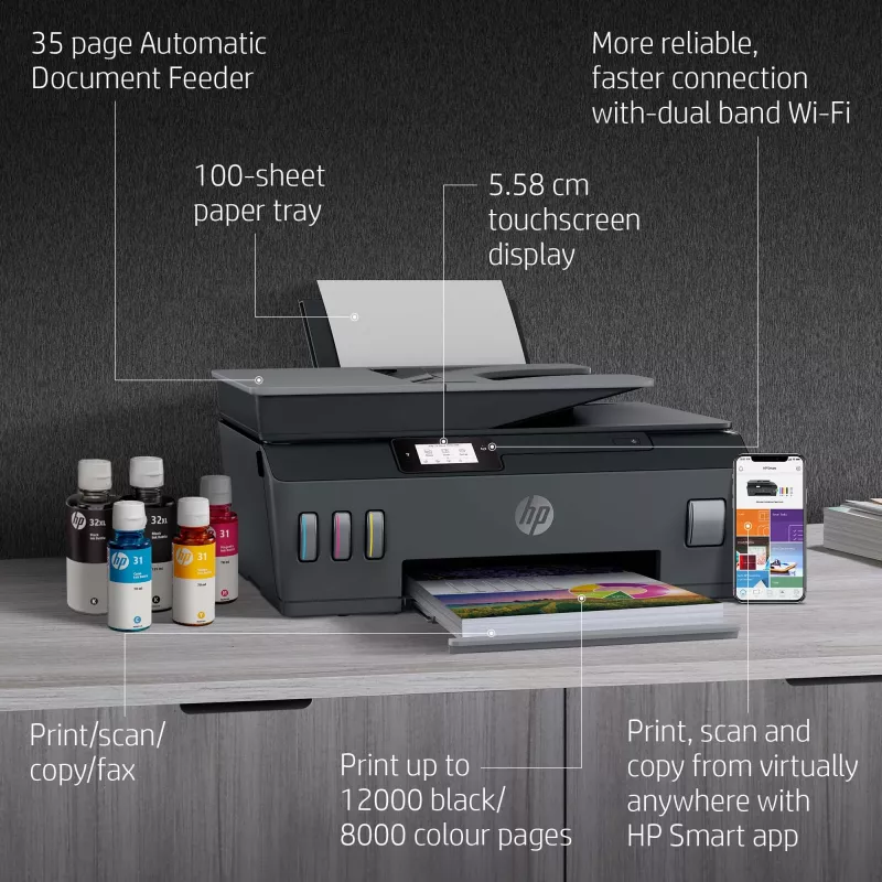 HP Smart Tank Plus 655 Wireless All-in-One Farbdrucker, Kopierer, Scanner