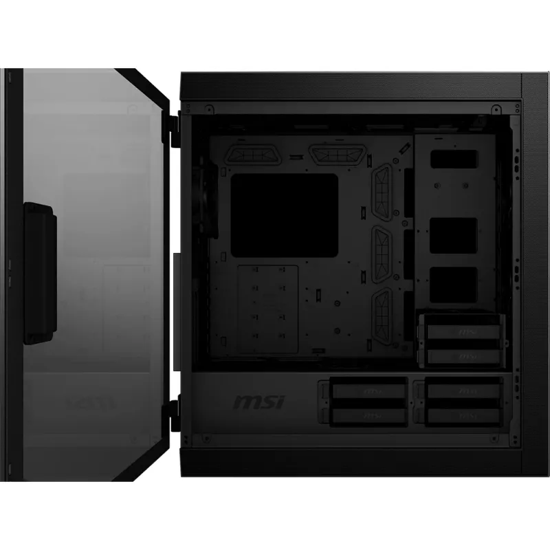 MSI MPG SEKIRA 500P Full-Tower Gaming-Gehäuse 'Schwarz, 4x 120mm PWM Lüfter, USB Typ-C, gehärtete Glasscheibe, E-ATX, ATX, mATX, mini-ITX'