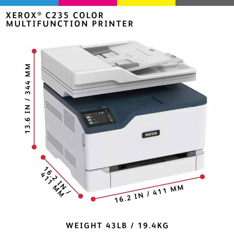 Xerox C235 A4 22ppm Wireless Kopieren/Drucken/Scannen/Fax PS3 PCL5e/6 ADF 2 Papierkassetten insgesamt 251 Blatt