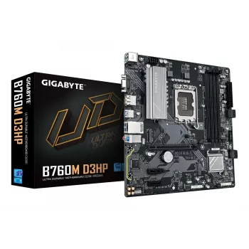 GIGABYTE B760M D3HP Mainboard - Intel Core 14th Gen CPUs, 4+1+1 Phasen VRM, bis zu 5600MHz DDR5, 2xPCIe 4.0 M.2, GbE LAN, USB 3.2 Gen 1