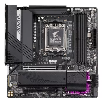 GIGABYTE B650M AORUS ELITE Mainboard - AMD Ryzen 9000 CPUs, 12+2+2 Phasen VRM, bis zu 8000MHz DDR5, 1xPCIe 5.0 + 1xPCIe 4.0 M.2, 2.5GbE LAN, USB 3.2 Gen 2x2