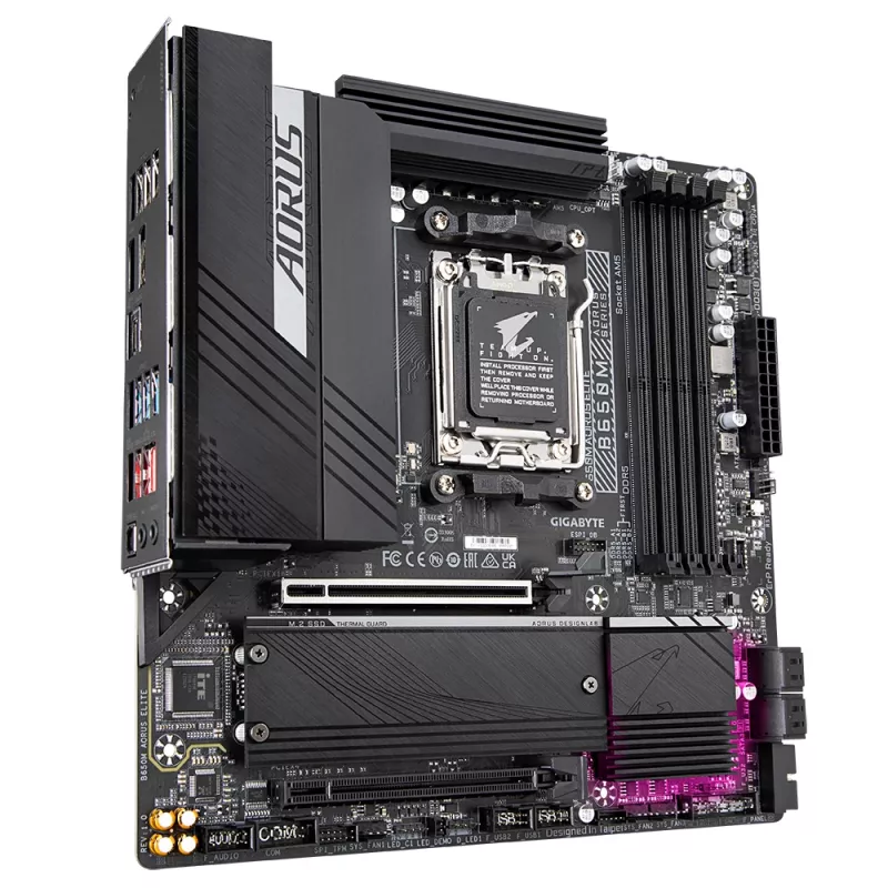 GIGABYTE B650M AORUS ELITE Mainboard - AMD Ryzen 9000 CPUs, 12+2+2 Phasen VRM, bis zu 8000MHz DDR5, 1xPCIe 5.0 + 1xPCIe 4.0 M.2, 2.5GbE LAN, USB 3.2 Gen 2x2