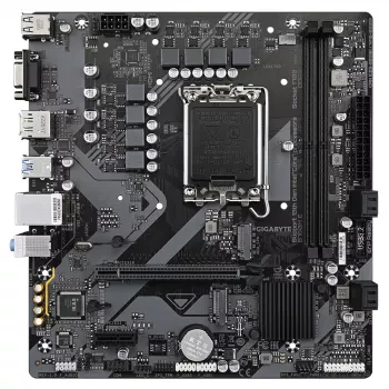 GIGABYTE B760M E Motherboard - Unterstützt Intel Core CPUs der 14. Generation, 6+1+1 Phasen VRM, bis zu 7200MHz DDR5 (OC), 2xPCIe 4.0 M.2, 1 GbE LAN, USB 3.2 Gen 1