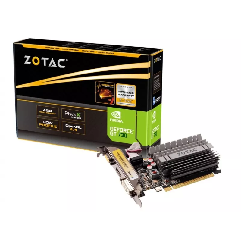 ZOTAC Grafikkarte Force 4GB GT730 PCIe 2.0 x16 DVI/HDMI/VGA 902 MHz 2560x1600
