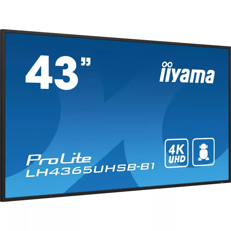 iiyama LH4365UHSB-B1 Signage Display Kiosk-Design 108 cm (42,5 Zoll) LED Wi-Fi 800 cd/m² 4K Ultra HD Schwarz Integrierter Prozessor Android 11 24/7