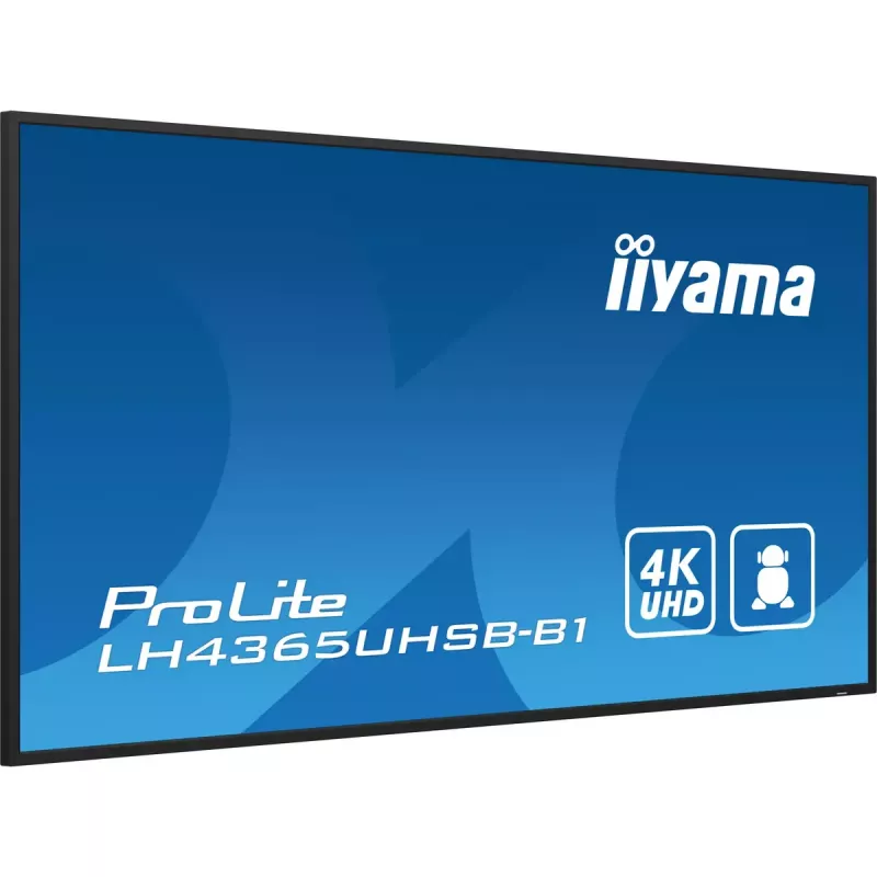 iiyama LH4365UHSB-B1 Signage Display Kiosk-Design 108 cm (42,5 Zoll) LED Wi-Fi 800 cd/m² 4K Ultra HD Schwarz Integrierter Prozessor Android 11 24/7