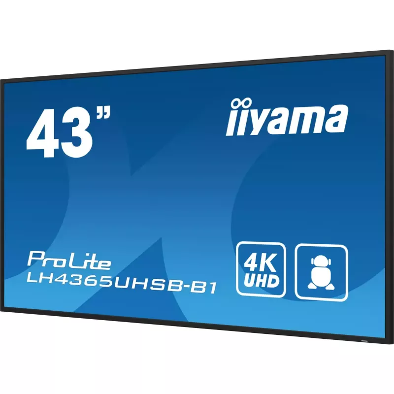 iiyama LH4365UHSB-B1 Signage Display Kiosk-Design 108 cm (42,5 Zoll) LED Wi-Fi 800 cd/m² 4K Ultra HD Schwarz Integrierter Prozessor Android 11 24/7