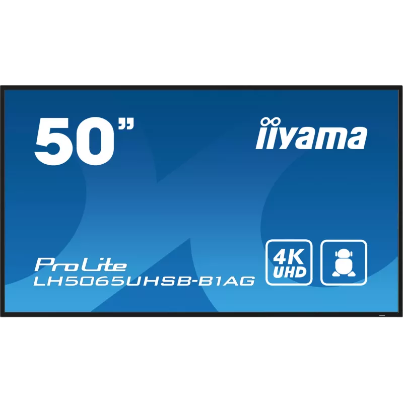 iiyama LH5065UHSB-B1AG Signage Display Digital-Signage-Flachbildschirm 125,7 cm (49,5 Zoll) LCD Wi-Fi 800 cd/m² 4K Ultra HD Schwarz Integrierter Prozessor Android 11 24/7