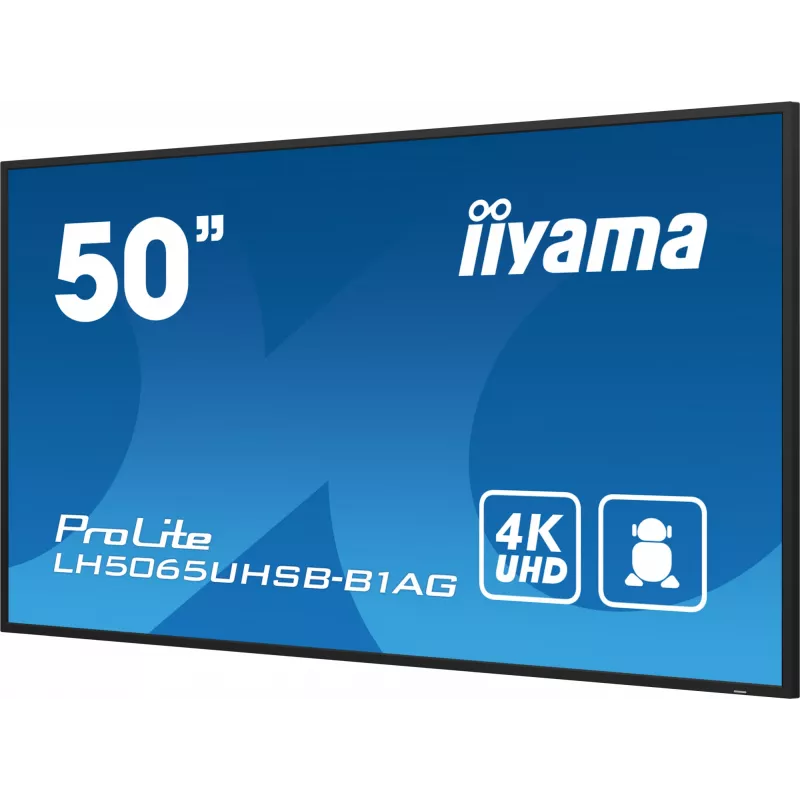 iiyama LH5065UHSB-B1AG Signage Display Digital-Signage-Flachbildschirm 125,7 cm (49,5 Zoll) LCD Wi-Fi 800 cd/m² 4K Ultra HD Schwarz Integrierter Prozessor Android 11 24/7