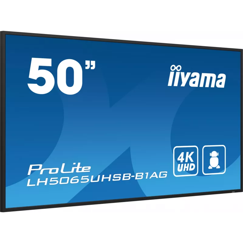 iiyama LH5065UHSB-B1AG Signage Display Digital-Signage-Flachbildschirm 125,7 cm (49,5 Zoll) LCD Wi-Fi 800 cd/m² 4K Ultra HD Schwarz Integrierter Prozessor Android 11 24/7