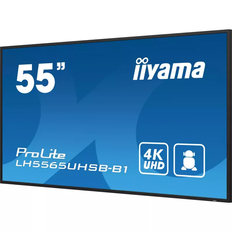 iiyama LH5565UHSB-B1 Signage Display Kiosk-Design 138,7 cm (54,6 Zoll) LED Wi-Fi 800 cd/m² 4K Ultra HD Schwarz Integrierter Prozessor Android 11 24/7