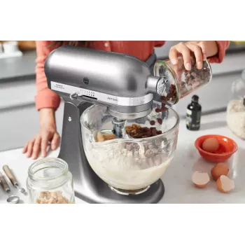 Standmixer KITCHENAID ARTISAN 5KSM185PS — 300 W, 4,8 L Edelstahlschüssel, 10 Geschwindigkeiten, Silber