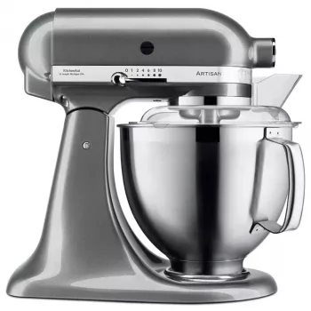 Standmixer KITCHENAID ARTISAN 5KSM185PS — 300 W, 4,8 L Edelstahlschüssel, 10 Geschwindigkeiten, Silber