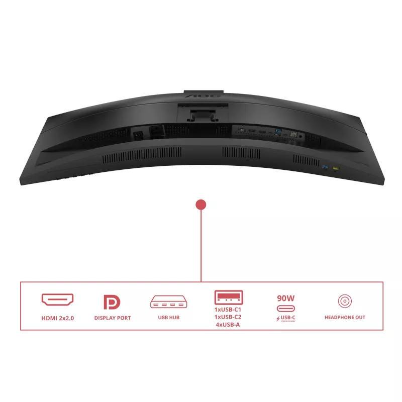 AOC E4 CU34E4CW Computer-Monitor 86,4 cm (34 Zoll) 3440 x 1440 Pixel UltraWide Quad HD LED Schwarz