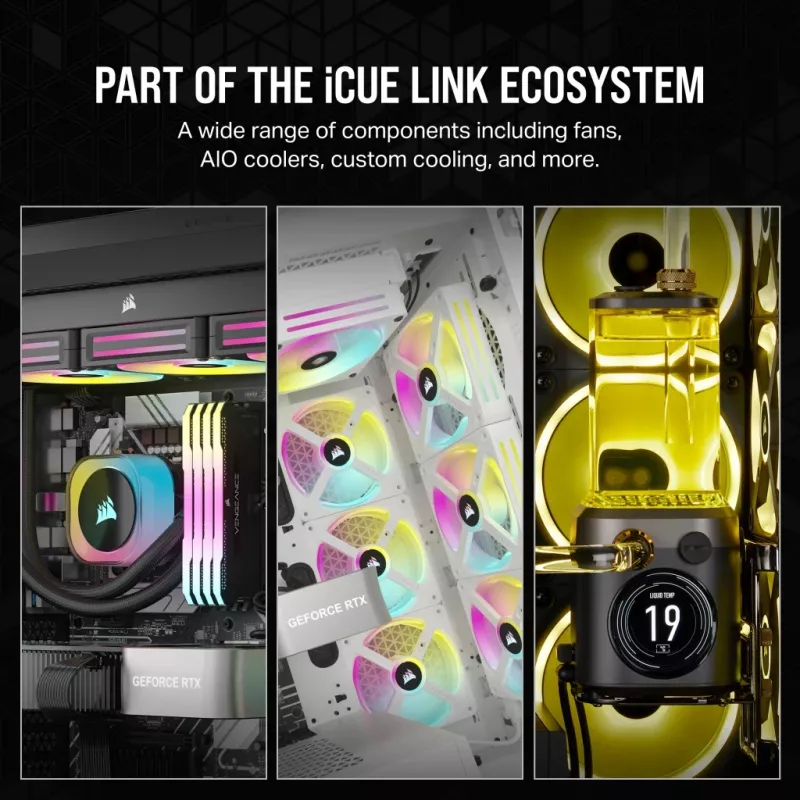 CORSAIR CPU-Kühler – iCUE Link H100i RGB AiO-Flüssigkeitskühler – Weiß