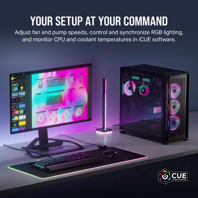 CORSAIR CPU-Kühler – iCUE Link H100i RGB AiO-Flüssigkeitskühler – Weiß