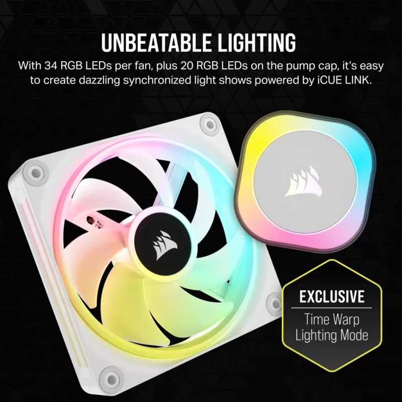 CORSAIR CPU-Kühler – iCUE Link H100i RGB AiO-Flüssigkeitskühler – Weiß