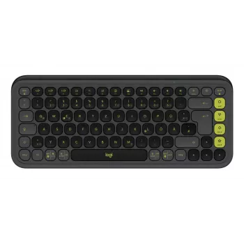 LOGITECH Wireless Tastatur - Pop Icon Keys - Graphit & Grün Qwertz Deutsch