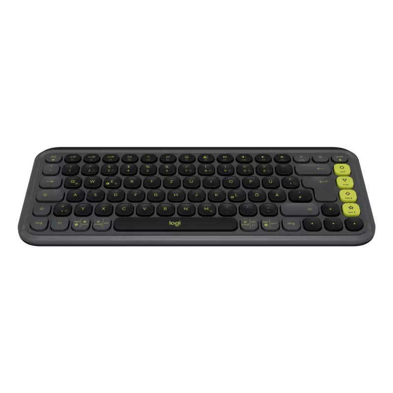 LOGITECH Wireless Tastatur - Pop Icon Keys - Graphit & Grün Qwertz Deutsch