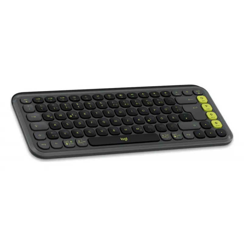 LOGITECH Wireless Tastatur - Pop Icon Keys - Graphit & Grün Qwertz Deutsch