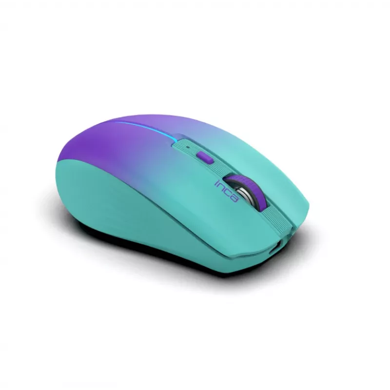 INCA Wireless Maus Iwm-511rm – RF Wireless + Bluetooth + USB Type-C – 1600 dpi – 6 Tasten – Grün Violett
