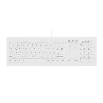 Contour Design Active Key Contour ClassicClean Medizinisches Keyboard mit abnehmbarer Abdeckung, Vollformat, kabelgebunden, Weiß, DE C8100