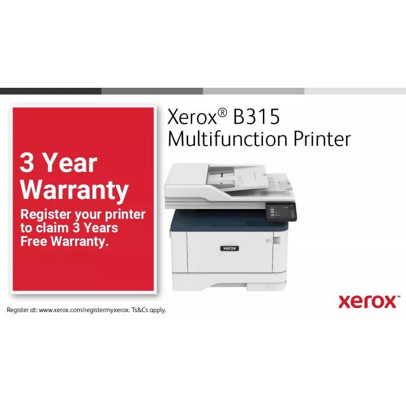 Xerox B315 A4 40ppm Wireless Duplex Kopieren/Drucken/Scannen/Fax PS3 PCL5e/6 2 Papierkassetten 350 Blatt
