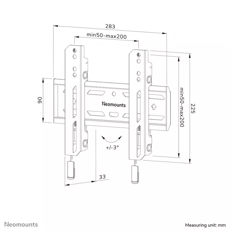 Neomounts WL30S-850BL12 TV-Wandhalterung 24-65 Zoll - fest - abschließbar - schnelle Montage