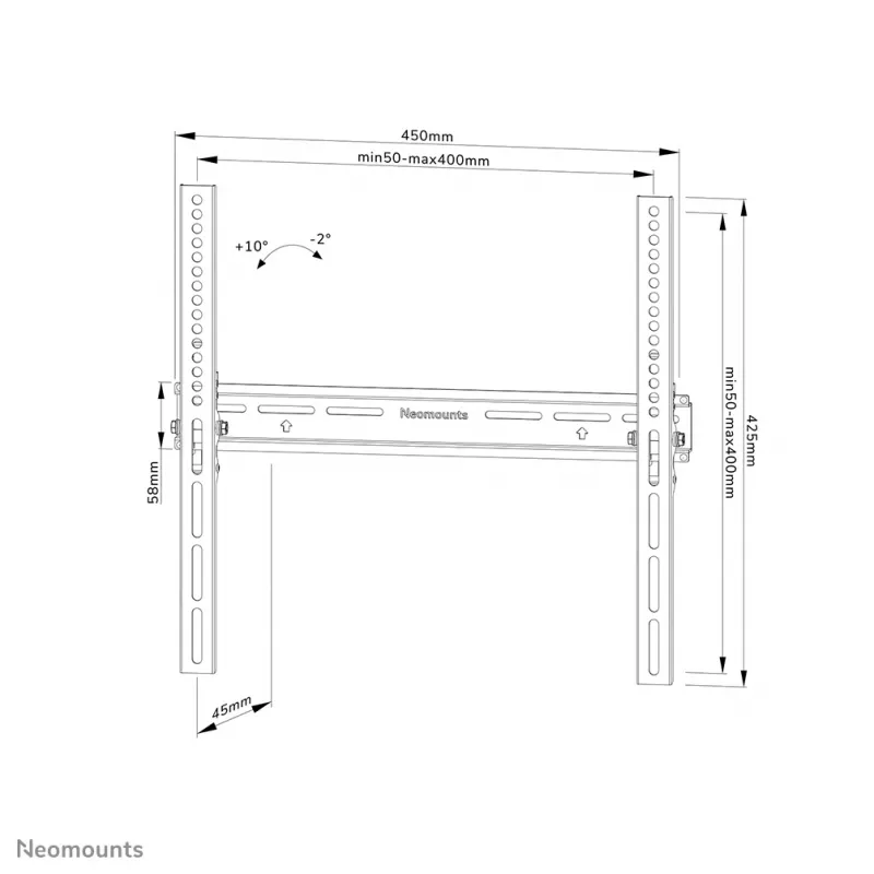 Neomounts WL35-350BL14 TV-Wandhalterung 32-65 Zoll – neigbar – abschließbar – einfache Montage