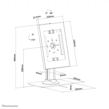 Thekentablet-Halterung Neomounts DS15-650WH1 Maximale Bildschirmgröße 27,9 cm