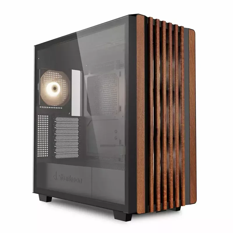 PC-Gehäuse Sharkoon REBEL C70G RGB Full Tower Schwarz, Holz