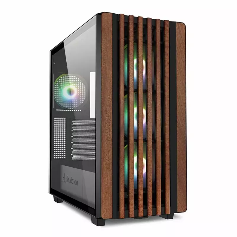 PC-Gehäuse Sharkoon REBEL C70G RGB Full Tower Schwarz, Holz