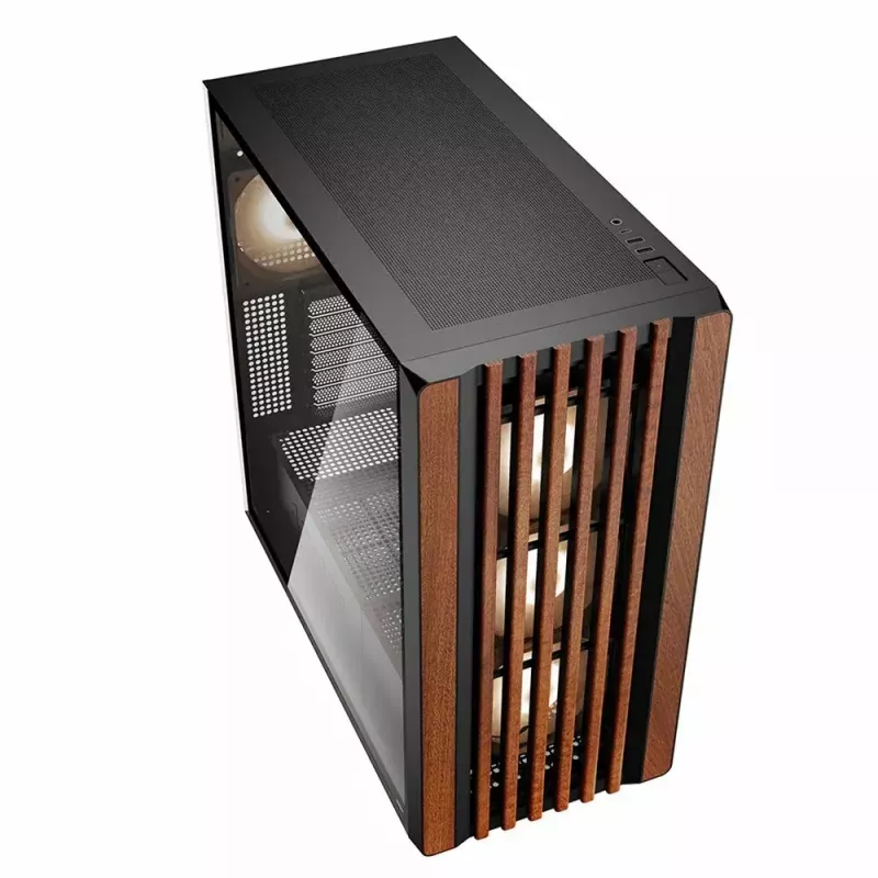 PC-Gehäuse Sharkoon REBEL C70G RGB Full Tower Schwarz, Holz