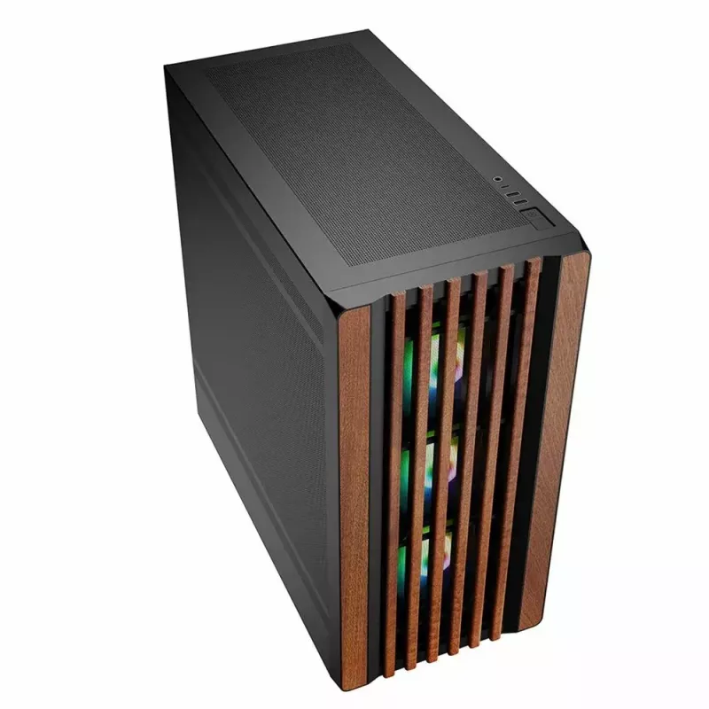 PC-Gehäuse Sharkoon REBEL C70M RGB Full Tower Schwarz, Holz