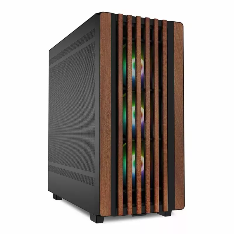 PC-Gehäuse Sharkoon REBEL C70M RGB Full Tower Schwarz, Holz