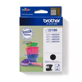 Brother LC221BK Tintenpatrone 1 Stk. Original Schwarz