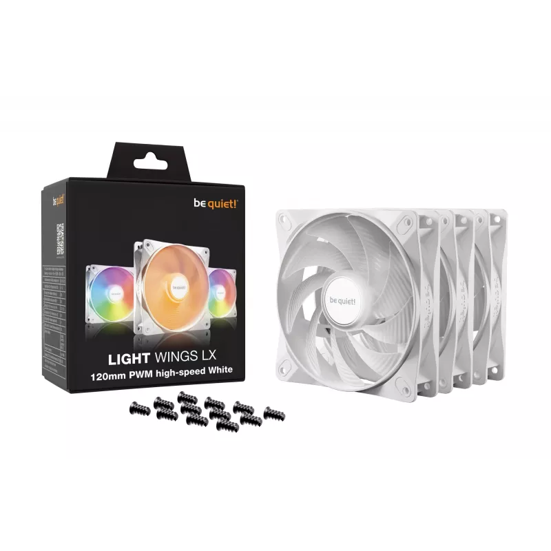 be quiet! LIGHT WINGS LX 120mm PWM High Speed 3-Pack Weiß