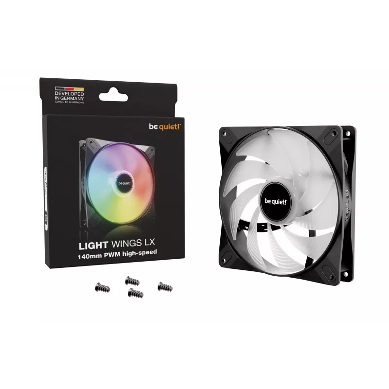 be quiet! LIGHT WINGS LX 140mm PWM High-Speed Gehäuselüfter 14 cm Schwarz 1 Stück