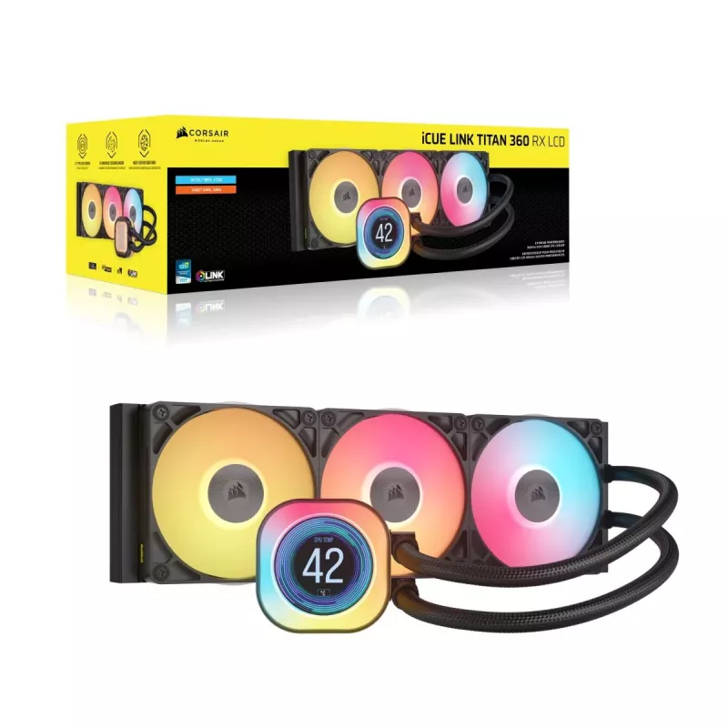 CORSAIR CPU-Kühler - Icue Link Titan 360 Rx LCD Flüssigkeitskühler