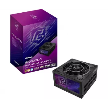 Netzteil ASRock Phantom Gaming PG-1000G 750 W, ATX 20+4 Pin, 80 PLUS Gold, 135 mm Lüfter, vollmodular, schwarz