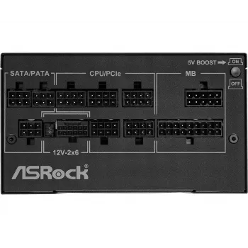 Netzteil ASRock Phantom Gaming PG-1000G 750 W, ATX 20+4 Pin, 80 PLUS Gold, 135 mm Lüfter, vollmodular, schwarz