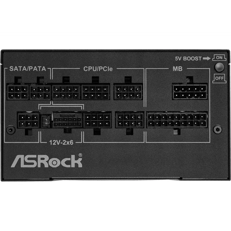 Netzteil ASRock Phantom Gaming PG-1000G 750 W, ATX 20+4 Pin, 80 PLUS Gold, 135 mm Lüfter, vollmodular, schwarz