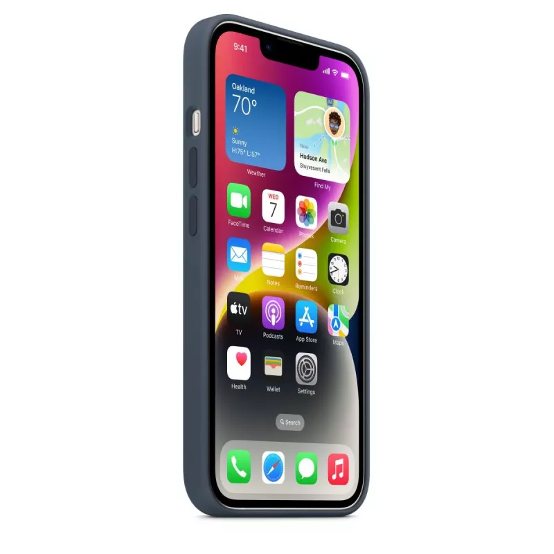 APPLE iPhone 14 - Silikonhülle mit MagSafe - Storm Blue