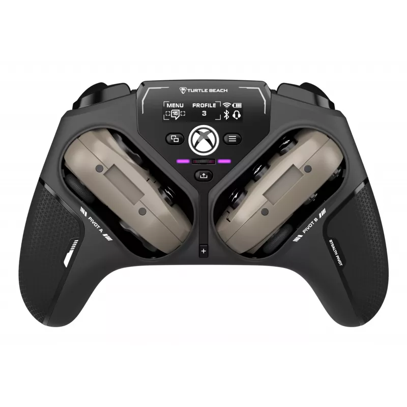 Turtle Beach Stealth Pivot kabelloser smarter Gamecontroller mit rotierenden Modulen, Display-Dashboard, Hall-Effekt-Sticks, neu belegbaren Tasten für Windows-PC, Xbox Series X|S und Xbox One