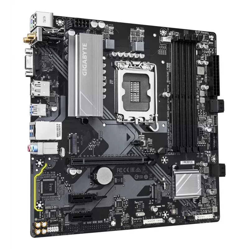 GIGABYTE B760M D3HP WIFI6 Mainboard - Unterstützt Intel Core 14. Gen CPUs, 4+1+1 Phasen digitaler VRM, bis zu 5600 MHz DDR5, 2xPCIe 4.0 M.2, Wi-Fi 6, GbE LAN, USB 3.2 Gen1
