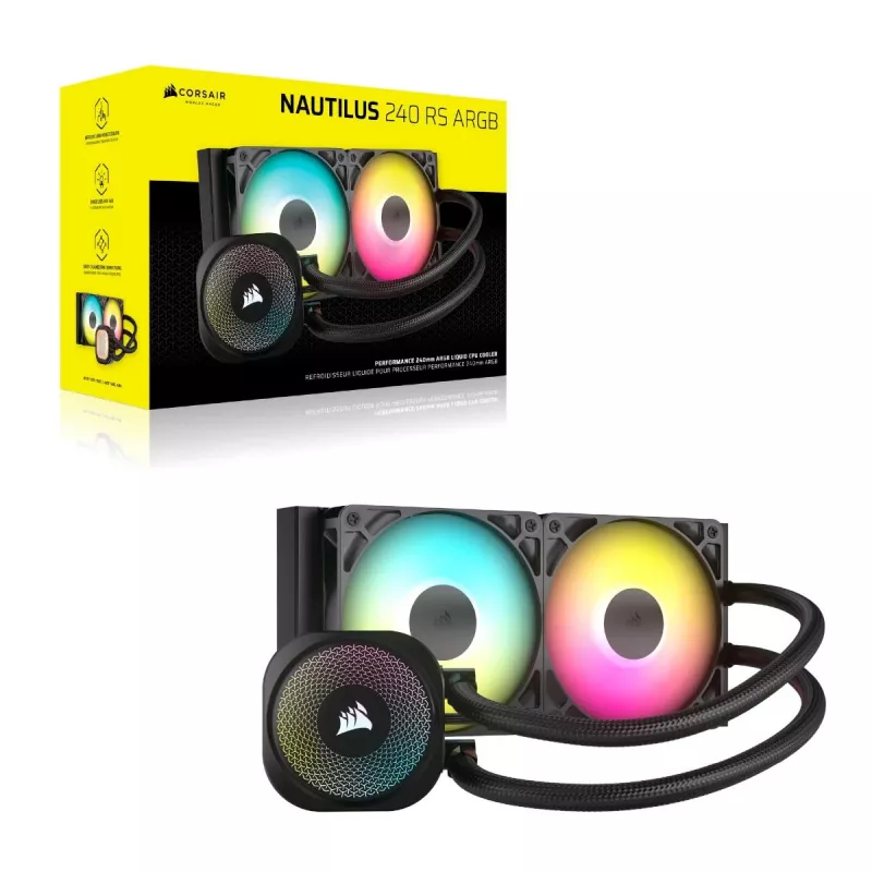 CORSAIR Nautilus 240 Rs ArGB Flüssigkeitsprozessor All-in-One-Flüssigkeitskühler Schwarz