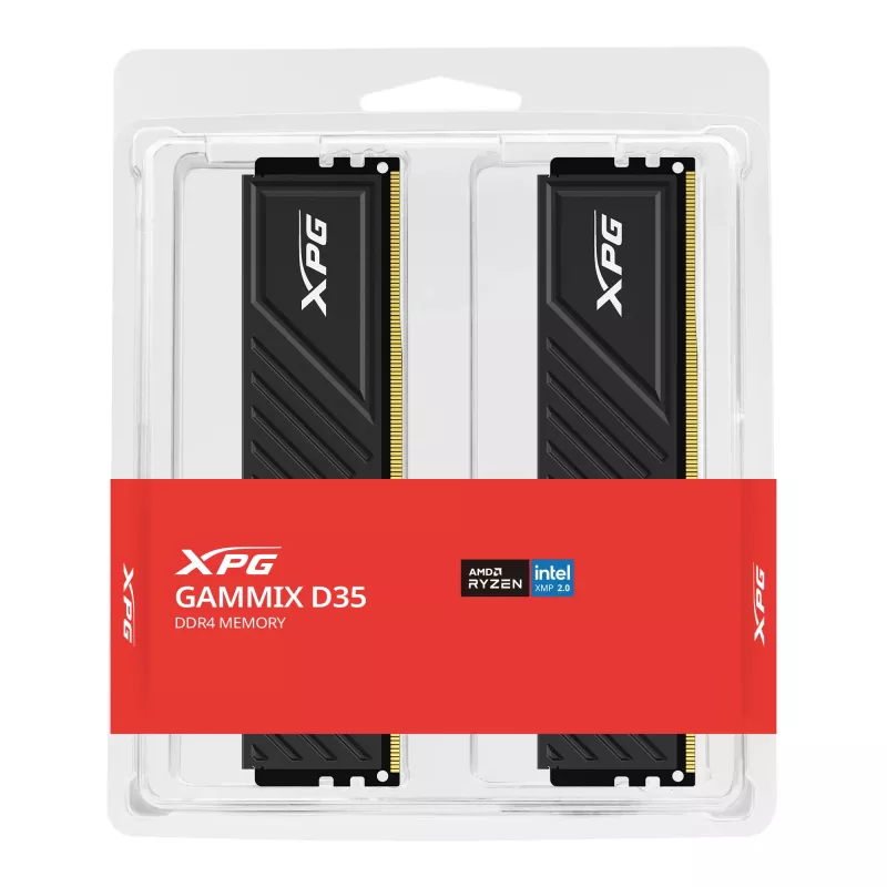 ADATA XPG GAMMIX D35 16GB Kit (2 x 8GB) DDR4 3600MHz (PC4-28800) CL18 XMP 2.0 DIMM Memory Black - 16 GB - DDR4