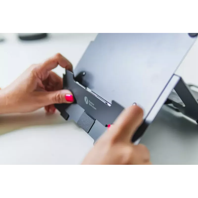 Laptop-Ständer BakkerElkhuizen FlexTop 170 Schwarz Dunkelgrau Aluminium Gummi Stahl